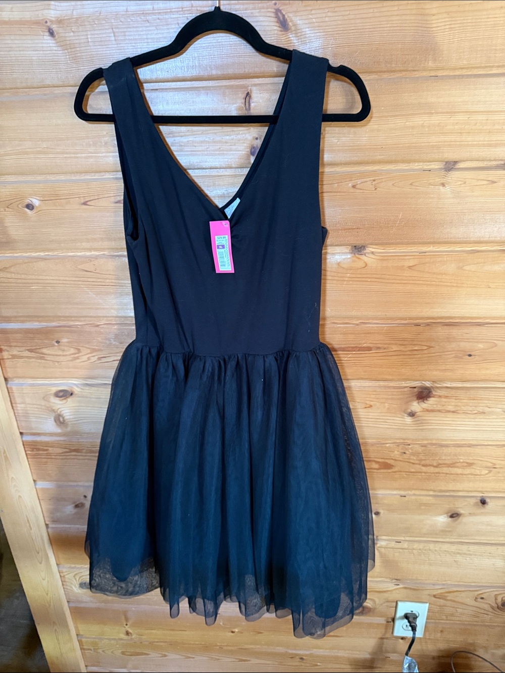 Xhilaration Black Sleeveless Tulle Mini Dress